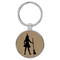 Enthoozies Sexy Witch Silhouette Light Brown Laser Engraved Leatherette Keychain Backpack Pull - 1.5 x 3 Inches