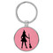 Enthoozies Sexy Witch Silhouette Pink Laser Engraved Leatherette Keychain Backpack Pull - 1.5 x 3 Inches