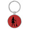 Enthoozies Sexy Witch Silhouette Red Laser Engraved Leatherette Keychain Backpack Pull - 1.5 x 3 Inches