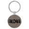 Enthoozies Aloha Gray Laser Engraved Leatherette Keychain Backpack Pull - 1.5 x 3 Inches