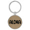 Enthoozies Aloha Light Brown Laser Engraved Leatherette Keychain Backpack Pull - 1.5 x 3 Inches