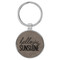 Enthoozies Hello Sunshine Gray Laser Engraved Leatherette Keychain Backpack Pull - 1.5 x 3 Inches