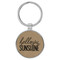 Enthoozies Hello Sunshine Light Brown Laser Engraved Leatherette Keychain Backpack Pull - 1.5 x 3 Inches