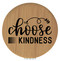 Enthoozies Choose Kindness Bamboo Laser Engraved Leatherette Compact Mirror - Stylish and Practical Portable Makeup Mirror - 2.5 Inch Diameter