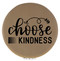 Enthoozies Choose Kindness Light Brown Laser Engraved Leatherette Compact Mirror - Stylish and Practical Portable Makeup Mirror - 2.5 Inch Diameter