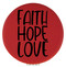 Enthoozies Faith Hope Love Religious Red Laser Engraved Leatherette Compact Mirror - Stylish and Practical Portable Makeup Mirror - 2.5 Inch Diameter
