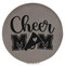 Enthoozies Cheer Mom Gray Laser Engraved Leatherette Compact Mirror - Stylish and Practical Portable Makeup Mirror - 2.5 Inch Diameter