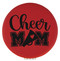 Enthoozies Cheer Mom Red Laser Engraved Leatherette Compact Mirror - Stylish and Practical Portable Makeup Mirror - 2.5 Inch Diameter