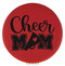 Enthoozies Cheer Mom Red Laser Engraved Leatherette Compact Mirror - Stylish and Practical Portable Makeup Mirror - 2.5 Inch Diameter