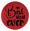 Enthoozies Best Mom Ever Red Laser Engraved Leatherette Compact Mirror - Stylish and Practical Portable Makeup Mirror - 2.5 Inch Diameter