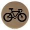 Enthoozies Bike Silhouette Biking Cycling Light Brown Laser Engraved Leatherette Compact Mirror - Stylish and Practical Portable Makeup Mirror - 2.5 Inch Diameter