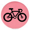 Enthoozies Bike Silhouette Biking Cycling Pink Laser Engraved Leatherette Compact Mirror - Stylish and Practical Portable Makeup Mirror - 2.5 Inch Diameter