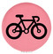 Enthoozies Bike Silhouette Biking Cycling Pink Laser Engraved Leatherette Compact Mirror - Stylish and Practical Portable Makeup Mirror - 2.5 Inch Diameter