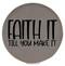 Enthoozies Faith It Till You Make It Religious Gray Laser Engraved Leatherette Compact Mirror - Stylish and Practical Portable Makeup Mirror - 2.5 Inch Diameter