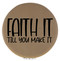 Enthoozies Faith It Till You Make It Religious Light Brown Laser Engraved Leatherette Compact Mirror - Stylish and Practical Portable Makeup Mirror - 2.5 Inch Diameter