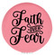 Enthoozies Faith Over Fear Religious Pink Laser Engraved Leatherette Compact Mirror - Stylish and Practical Portable Makeup Mirror - 2.5 Inch Diameter
