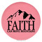 Enthoozies Faith Can Move Mountains Religious Pink Laser Engraved Leatherette Compact Mirror - Stylish and Practical Portable Makeup Mirror - 2.5 Inch Diameter