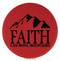 Enthoozies Faith Can Move Mountains Religious Red Laser Engraved Leatherette Compact Mirror - Stylish and Practical Portable Makeup Mirror - 2.5 Inch Diameter