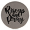 Enthoozies Rise up and Pray Religious Gray Laser Engraved Leatherette Compact Mirror - Stylish and Practical Portable Makeup Mirror - 2.5 Inch Diameter