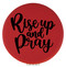 Enthoozies Rise up and Pray Religious Red Laser Engraved Leatherette Compact Mirror - Stylish and Practical Portable Makeup Mirror - 2.5 Inch Diameter