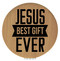 Enthoozies Jesus Best Ever Religious Bamboo Laser Engraved Leatherette Compact Mirror - Stylish and Practical Portable Makeup Mirror - 2.5 Inch Diameter