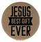 Enthoozies Jesus Best Ever Religious Light Brown Laser Engraved Leatherette Compact Mirror - Stylish and Practical Portable Makeup Mirror - 2.5 Inch Diameter