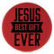 Enthoozies Jesus Best Ever Religious Red Laser Engraved Leatherette Compact Mirror - Stylish and Practical Portable Makeup Mirror - 2.5 Inch Diameter