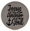 Enthoozies Jesus is the Anchor of My Soul Religious Gray Laser Engraved Leatherette Compact Mirror - Stylish and Practical Portable Makeup Mirror - 2.5 Inch Diameter
