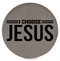 Enthoozies I Choose Jesus Religious Gray Laser Engraved Leatherette Compact Mirror - Stylish and Practical Portable Makeup Mirror - 2.5 Inch Diameter
