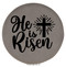 Enthoozies He Is Risen Religious Gray Laser Engraved Leatherette Compact Mirror - Stylish and Practical Portable Makeup Mirror - 2.5 Inch Diameter