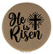 Enthoozies He Is Risen Religious Light Brown Laser Engraved Leatherette Compact Mirror - Stylish and Practical Portable Makeup Mirror - 2.5 Inch Diameter