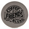 Enthoozies Coffee and Friends are the Perfect Blend Gray Laser Engraved Leatherette Compact Mirror - Stylish and Practical Portable Makeup Mirror - 2.5 Inch Diameter