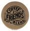 Enthoozies Coffee and Friends are the Perfect Blend Light Brown Laser Engraved Leatherette Compact Mirror - Stylish and Practical Portable Makeup Mirror - 2.5 Inch Diameter