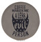 Enthoozies Coffee Makes Me A Less Evil Person Gray Laser Engraved Leatherette Compact Mirror - Stylish and Practical Portable Makeup Mirror - 2.5 Inch Diameter
