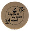 Enthoozies Coffee is my Spirit Animal Light Brown Laser Engraved Leatherette Compact Mirror - Stylish and Practical Portable Makeup Mirror - 2.5 Inch Diameter