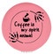 Enthoozies Coffee is my Spirit Animal Pink Laser Engraved Leatherette Compact Mirror - Stylish and Practical Portable Makeup Mirror - 2.5 Inch Diameter