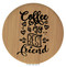 Enthoozies Coffee is my Best Friend Bamboo Laser Engraved Leatherette Compact Mirror - Stylish and Practical Portable Makeup Mirror - 2.5 Inch Diameter