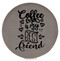 Enthoozies Coffee is my Best Friend Gray Laser Engraved Leatherette Compact Mirror - Stylish and Practical Portable Makeup Mirror - 2.5 Inch Diameter