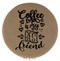 Enthoozies Coffee is my Best Friend Light Brown Laser Engraved Leatherette Compact Mirror - Stylish and Practical Portable Makeup Mirror - 2.5 Inch Diameter