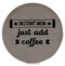 Enthoozies Instant Mom Just add Coffee Gray Laser Engraved Leatherette Compact Mirror - Stylish and Practical Portable Makeup Mirror - 2.5 Inch Diameter