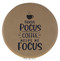 Enthoozies Hocus Pocus Coffee Helps Me Focus Light Brown Laser Engraved Leatherette Compact Mirror - Stylish and Practical Portable Makeup Mirror - 2.5 Inch Diameter