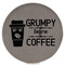 Enthoozies Grumpy Before Coffee Gray Laser Engraved Leatherette Compact Mirror - Stylish and Practical Portable Makeup Mirror - 2.5 Inch Diameter