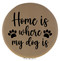 Enthoozies Home is Where My Dog is Light Brown Laser Engraved Leatherette Compact Mirror - Stylish and Practical Portable Makeup Mirror - 2.5 Inch Diameter