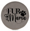 Enthoozies Fur Mama Gray Laser Engraved Leatherette Compact Mirror - Stylish and Practical Portable Makeup Mirror - 2.5 Inch Diameter