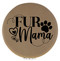 Enthoozies Fur Mama Light Brown Laser Engraved Leatherette Compact Mirror - Stylish and Practical Portable Makeup Mirror - 2.5 Inch Diameter