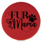Enthoozies Fur Mama Red Laser Engraved Leatherette Compact Mirror - Stylish and Practical Portable Makeup Mirror - 2.5 Inch Diameter