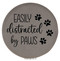 Enthoozies Easily Distracted by Paws Gray Laser Engraved Leatherette Compact Mirror - Stylish and Practical Portable Makeup Mirror - 2.5 Inch Diameter