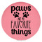 Enthoozies Paws are my Favorite Things Pink Laser Engraved Leatherette Compact Mirror - Stylish and Practical Portable Makeup Mirror - 2.5 Inch Diameter