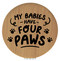Enthoozies My Babies Have Four Paws Bamboo Laser Engraved Leatherette Compact Mirror - Stylish and Practical Portable Makeup Mirror - 2.5 Inch Diameter V2