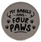 Enthoozies My Babies Have Four Paws Gray Laser Engraved Leatherette Compact Mirror - Stylish and Practical Portable Makeup Mirror - 2.5 Inch Diameter V2